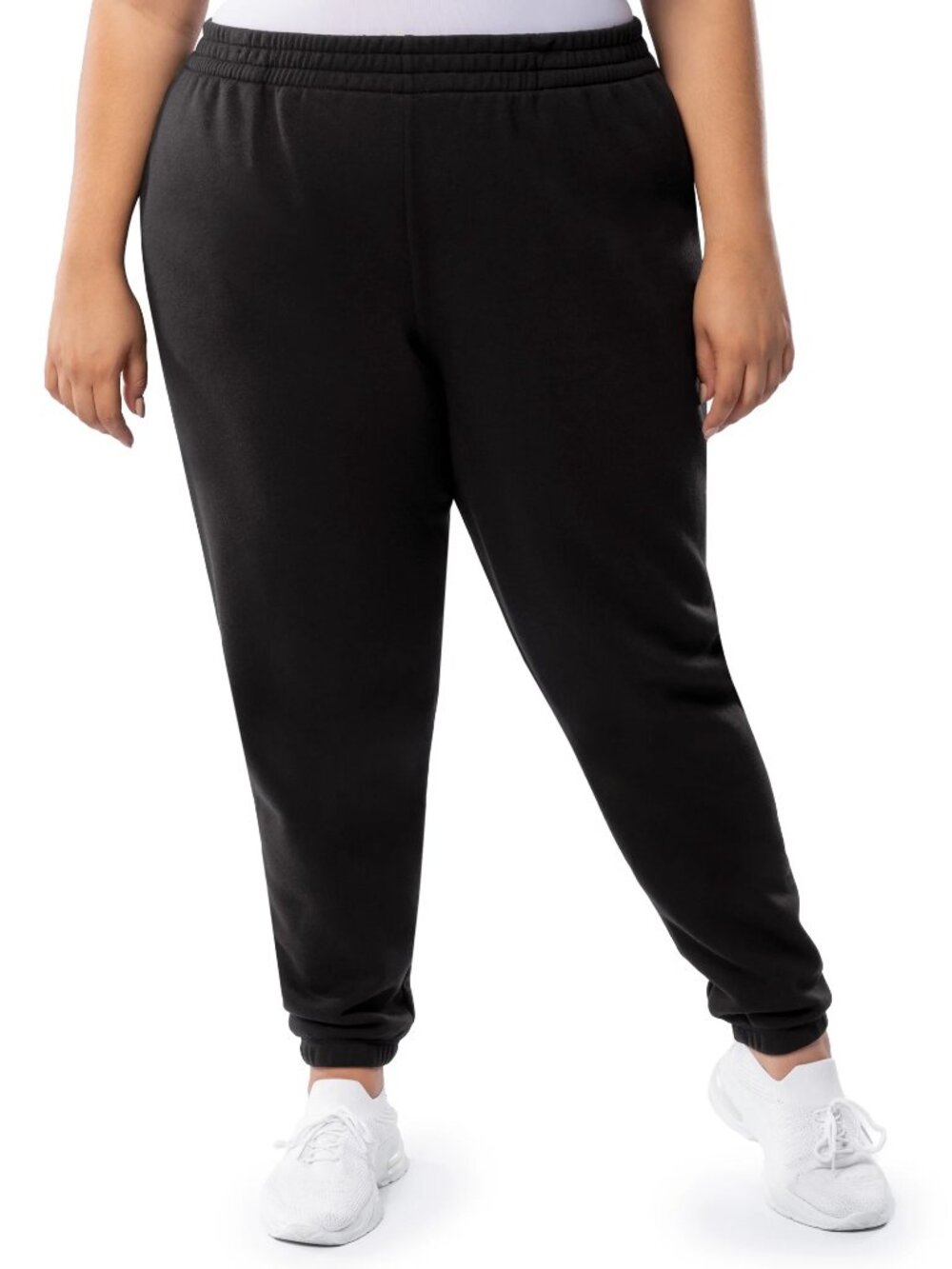 TERRA & SKY WOMEN'S SZ 2X PANTS BLACK KNIT FLEECE ATHLETIC SOFT SWEATS SPORT NWT